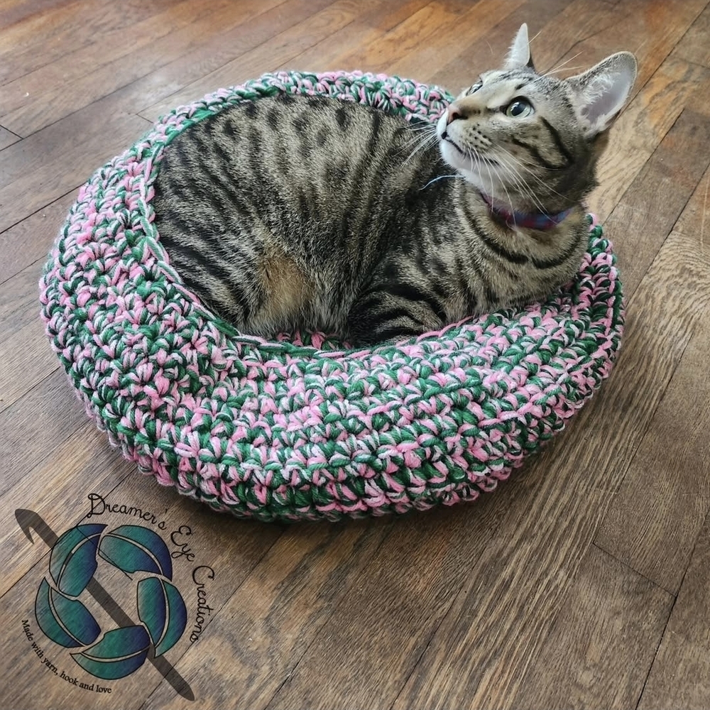 Pink and Green Cat Bed